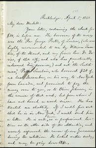 Letter from William Lloyd Garrison, Rockledge, [Roxbury, Mass.], to Wendell Phillips Garrison, April 5, 1868