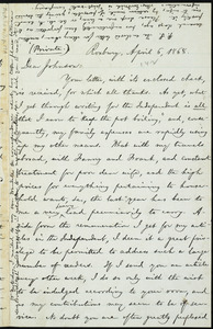 Letter from William Lloyd Garrison, Roxbury, [Mass.], to Oliver Johnson, April 6, 1868