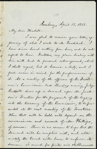 Letter from William Lloyd Garrison, Roxbury, [Mass.], to Wendell Phillips Garrison, April 13, 1868