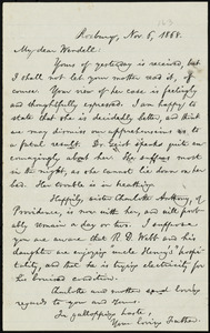 Letter from William Lloyd Garrison, Roxbury, [Mass.], to Wendell Phillips Garrison, Nov. 6, 1868