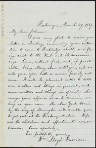 Letter from William Lloyd Garrison, Roxbury, [Mass.], to Oliver Johnson, March 29, 1869