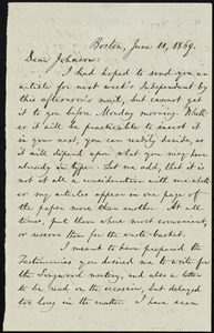 Letter from William Lloyd Garrison, Boston, [Mass.], to Oliver Johnson, June 11, 1869