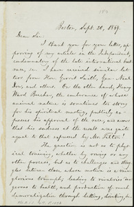 Incomplete letter from William Lloyd Garrison, Boston, [Mass.], Sept. 20, 1869