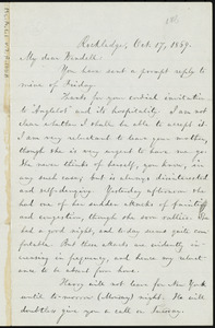 Letter from William Lloyd Garrison, Rockledge, [Roxbury, Mass.], to Wendell Phillips Garrison, Oct. 17, 1869