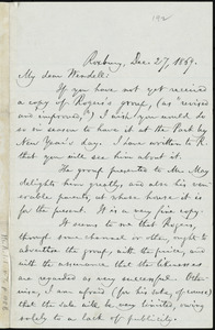 Letter from William Lloyd Garrison, Roxbury, [Mass.], to Wendell Phillips Garrison, Dec. 27, 1869