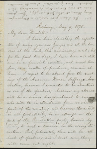 Letter from William Lloyd Garrison, Roxbury, [Mass.], to Wendell Phillips Garrison, May 9, 1870