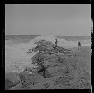 Erosion at Plum Island center and surf fishing