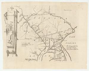 Map of part of Pennsylvania & Maryland intended to illustrate proposals for a communication between the waters of the Delaware & Chesapeake Bays