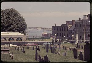 Boston Harbor from Copp's Hill Burial Ground near Charter Street North End Boston