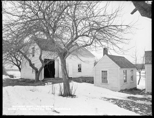 Sudbury Department, Ward's house, outbuildings (barn and shop), Whitehall Reservoir, on the south side of Westborough Road, from the north in driveway, Woodville, Hopkinton, Mass., Feb. 18, 1898