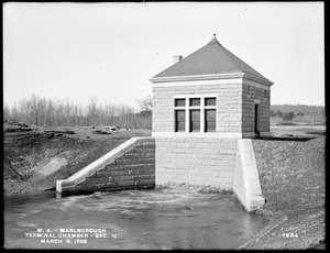 Wachusett Aqueduct, Terminal Chamber, Section 10, from the east, on north side of channel, Marlborough, Mass., Mar. 18, 1898