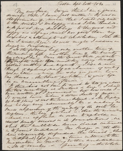 Elizabeth Palmer Peabody autograph letter signed to John Sullivan Dwight, Boston, September 20, 1840