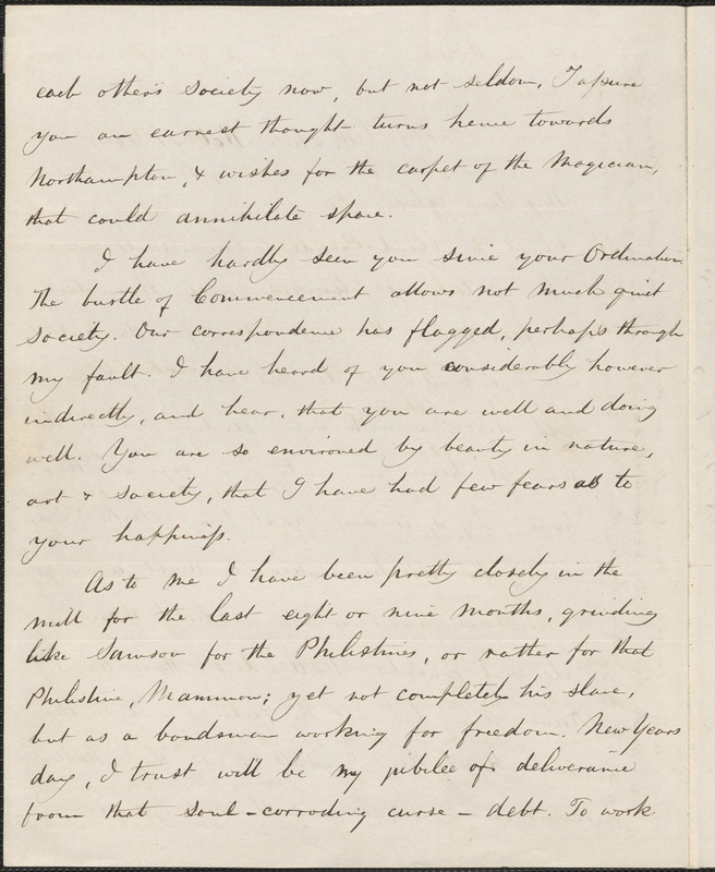 Samuel Osgood autograph letter signed to John Sullivan Dwight, Nashua, N.H., November 21, 1840