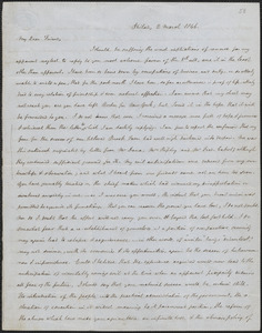 James Kay Jr. autograph letter signed to John Sullivan Dwight, Philadelphia, March 2, 1846