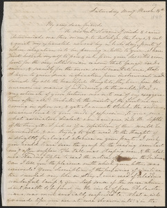 Sophia Willard Dana Ripley autograph letter signed to John Sullivan Dwight, [Brook Farm], March 14, [1846]