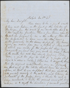 Parke Godwin autograph letter signed to John Sullivan Dwight, New York, December 8, 1848
