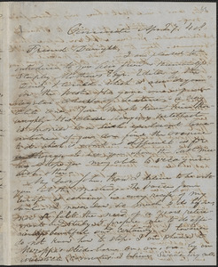 John Allen autograph letter signed to John Sullivan Dwight, Cincinnati, April 27, 1848