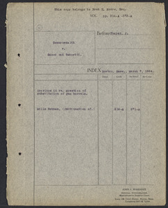 Sacco-Vanzetti Case Records, 1920-1928. Defense Papers. Hearings in re. question of substitution of gun barrels, Mills Eckman (continuation of) March 7, 1924. Box 14, Folder 11, Harvard Law School Library, Historical & Special Collections