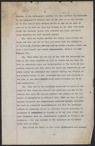 Sacco-Vanzetti Case Records, 1920-1928. Printed Materials. Unidentified typescripts, possibly related to the testimony of Alfred Elmer Cox, n.d. Box 42, Folder 20, Harvard Law School Library, Historical & Special Collections