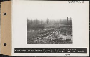 Buck Brook at old Rutland Worsted Co. dam, West Rutland, Rutland, Mass., Mar. 21, 1936