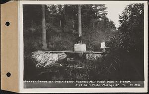 Beaver Brook at Pepper's mill pond dam, Ware, Mass., 8:30 AM, May 20, 1936