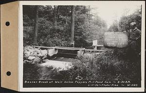 Beaver Brook at weir below Pepper's mill pond dam, Ware, Mass., 8:30 AM, Jun. 10, 1936