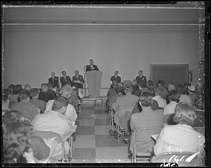 Man speaking at YMCA Day, 1961
