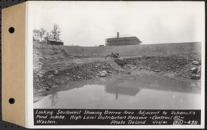 Contract No. 80, High Level Distribution Reservoir, Weston, looking southwest showing borrow area adjacent to Schenck's Pond intake, high level distribution reservoir, Weston, Mass., Jul. 23, 1940