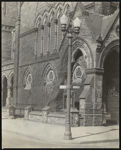 Twin lamp fixtures in Copley Square, Boston, provide fine illumination and excellent decorative effect.