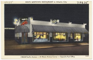 Kents Midtown Restaurant in Atlantic City, 1700-04 Pacific Avenue -- at Illinois Avenue Corner -- opposite post office