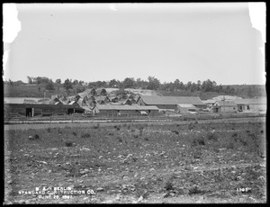 Wachusett Aqueduct, Standard construction company's [Smith & Burden] camp, Section 5, from the east, across the New York, New Haven & Hartford Railroad tracks, Berlin, Mass., Jun. 28, 1897