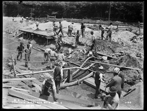 Wachusett Aqueduct, putting in concrete invert, Section 6, station 271+, from the south, Northborough, Mass., Jun. 24, 1897