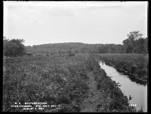 Wachusett Aqueduct, Open Channel, excavation and drainage ditch, Section 11, station 534+, from the south, Southborough, Mass., Aug. 3, 1897