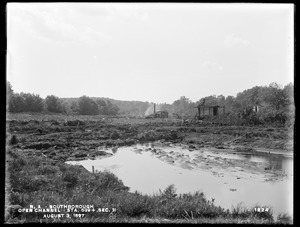 Wachusett Aqueduct, Open Channel, material washed away by breaking away of drainage ditch, Section 11, station 539+, from the south, Southborough, Mass., Aug. 3, 1897