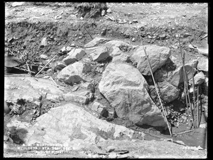 Wachusett Aqueduct, boulders, Section 6, station 263+, from the east, Northborough, Mass., Aug. 6, 1897