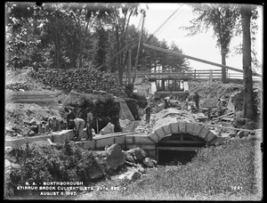 Wachusett Aqueduct, Stirrup Brook culvert, Section 9, station 397+, from the north, Northborough, Mass., Aug. 6, 1897