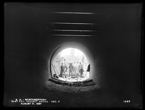 Wachusett Aqueduct, east end of Assabet Bridge (interior), showing bell mouth and blow-off, Section 8, from the west, Northborough, Mass., Aug. 31, 1897