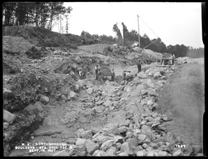 Wachusett Aqueduct, boulders in trench, Section 6, station 280+, from the south, Northborough, Mass., Sep. 16, 1897