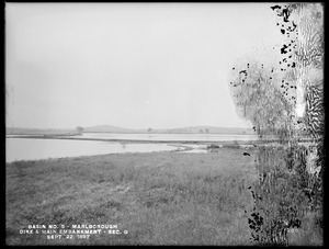Sudbury Reservoir, Section Q, dike and main embankment, from the north, Marlborough, Mass., Sep. 22, 1897
