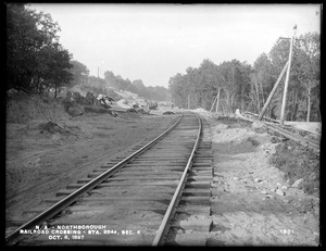 Wachusett Aqueduct, railroad crossing, Section 6, station 284+, from the south, Northborough, Mass., Oct. 8, 1897