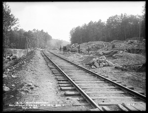 Wachusett Aqueduct, railroad crossing, Section 6, station 284+, from the north, Northborough, Mass., Oct. 8, 1897