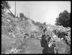 Wachusett Aqueduct, rock excavation, Section 6, station 279+, from the south, Northborough, Mass., Oct. 13, 1897