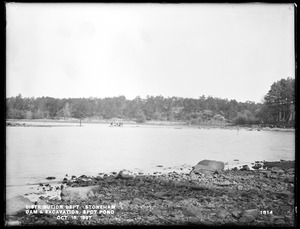 Distribution Department, Low Service Spot Pond Reservoir, dam and excavation, near Malden Pumping Station, from the south, Stoneham, Mass., Oct. 18, 1897