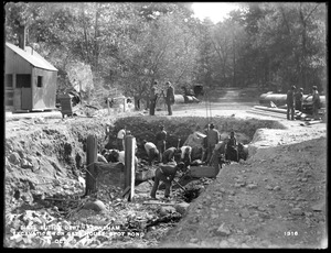 Distribution Department, Low Service Spot Pond Reservoir, Section 7, excavation for gatehouse, near Malden Pumping Station, station 603+, from the west, Stoneham, Mass., Oct. 18, 1897