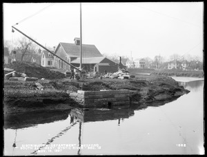 Distribution Department, High and Low Service Pipe Lines, Section 12, south abutment of bridge over the Mystic River, between South Street Court and High Street, station 107+61, Medford, Mass., Nov. 16, 1897