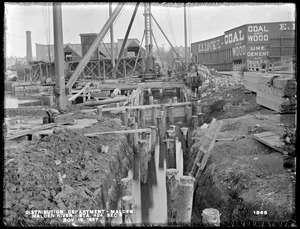 Distribution Department, Low Service Pipe Lines, Section 6, Malden River crossing on Medford Street, station 424, from the west, Malden, Mass., Nov. 16, 1897