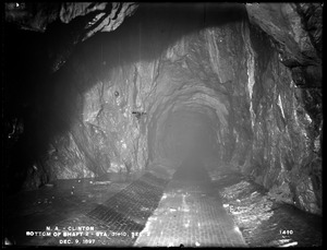 Wachusett Aqueduct, bottom of Shaft No. 2, Section 2, station 31+10, from the east (interior), Clinton, Mass., Dec. 9, 1897