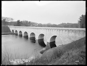 Wachusett Aqueduct, Assabet Bridge, Section 8, from the east, on east bank (this was taken at about the same place as No. 1304), Northborough, Mass., Dec. 10, 1897