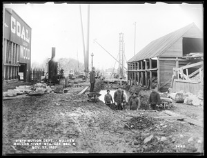 Distribution Department, Low Service Pipe Lines, Malden River crossing, Section 6, station 424, Medford Street, from the east, Malden, Mass., Nov. 22, 1897