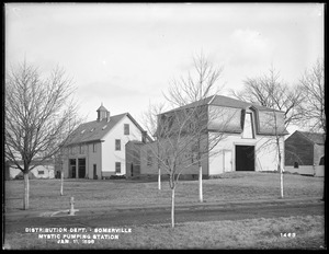Distribution Department, Mystic Pumping Station, stable and storage barn, Somerville, Mass., Jan. 11, 1898